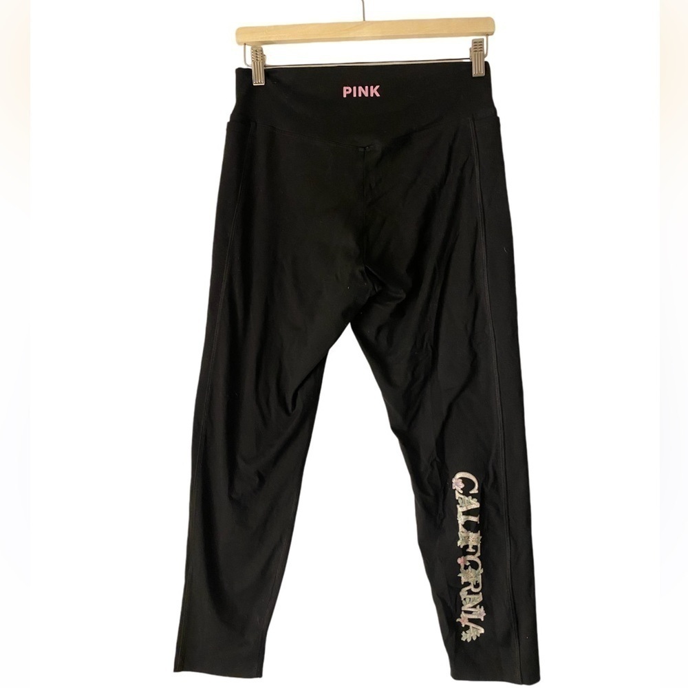 PINK CALIFORNIA BLACK LEGGINGS SIZE MEDIUM
